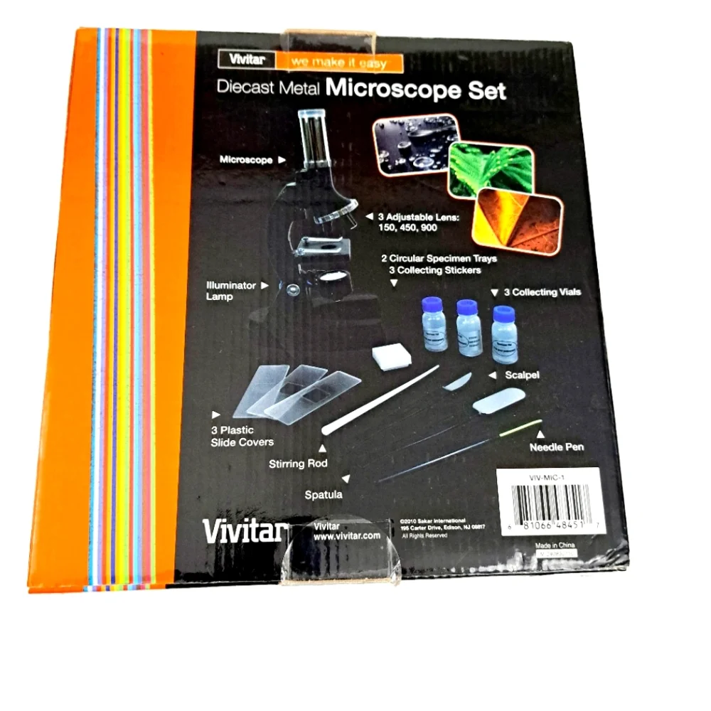 Vivitar Die-cast Metal  20 Pieces Microscope Set.